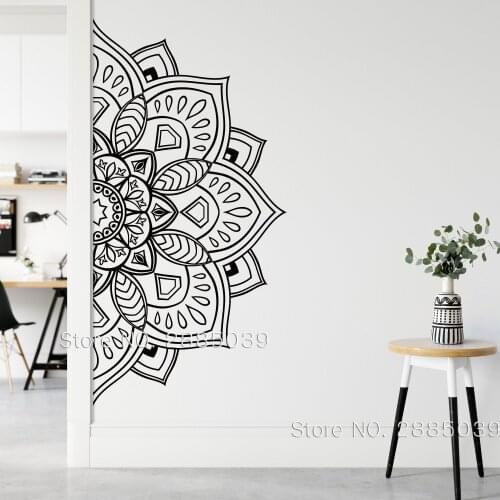 Mandala Wall Decals Sacred Geometry Wall Art Mandala Removable Vinyl Stickers for Bedroom Home Living Studio Decor Yoga LC1777