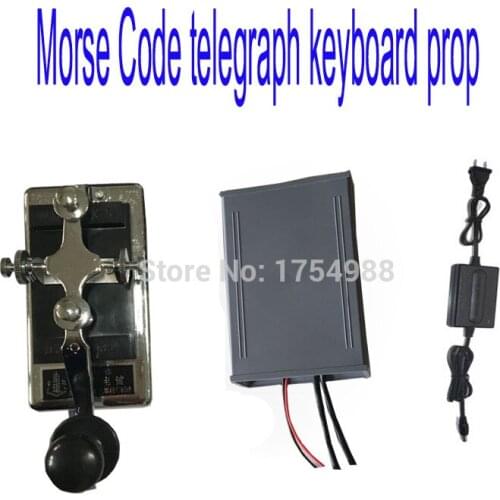 Room escape Morse Code device prop Takagism game enter password code via telegraph keyboard to open lock