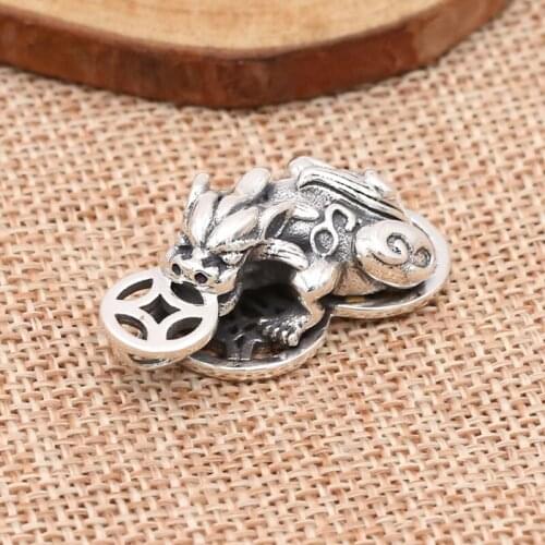 Wholesale S925 Sterling Silver Jewelry Vintage Thai Silver Brave Troops Pendant Creative Men And Women Money Coin Pendant