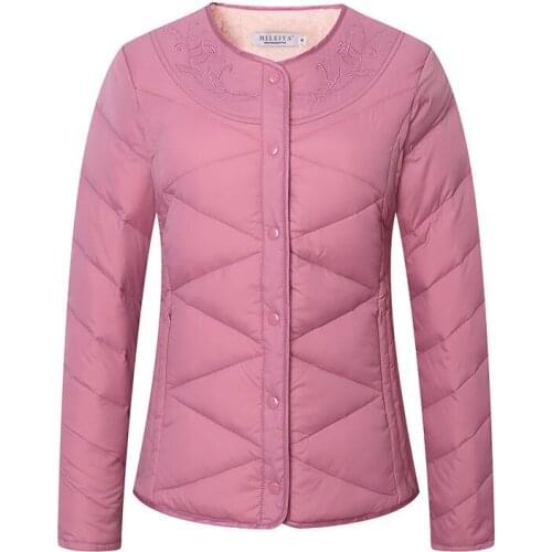 Fall/Winter Down Padded Jacket Womens Liner Short Coat Plus Size Mothers Wear Plus Fleece Outwear Wear Warm Overcoat Female909