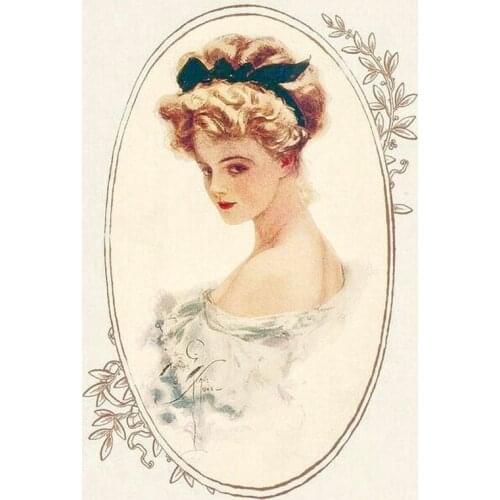 Full Stitch Cross Stitch Kits Vintage Beautiful Girl Needlework Embroidery Crafts 14CT Unprinted DIY Arts Handmade Home Decor