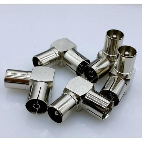Right Angle CATV RF male to RF Female Connector CATV Coaxial TV cable adapter 5pcs/lot