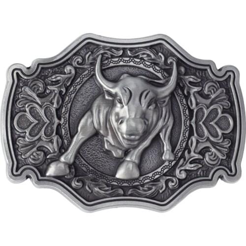 Cartoon Bull Pattern Belt Buckle Handmade Leather Belt Accessories