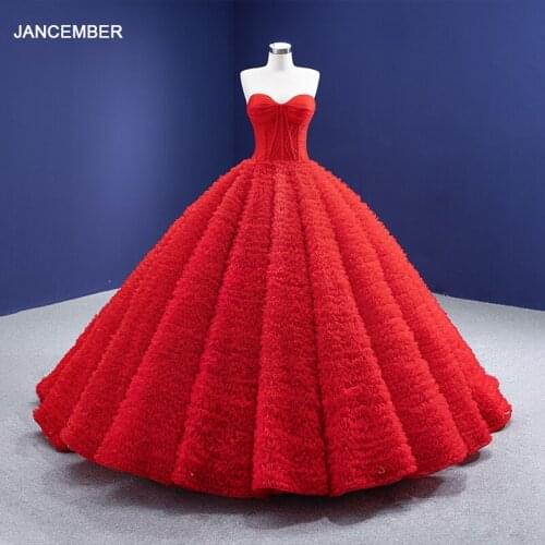 RSM67301 Red Tube Top Evening Dress Slim Frill 2021 New Sexy Ball Gown Backless Banquet Prom Lace Evening Party Event Gown