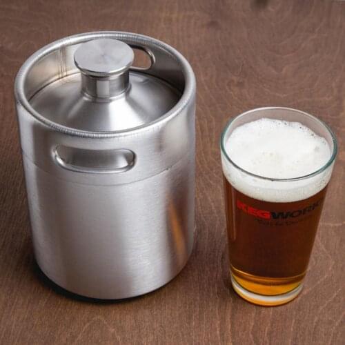 5L self-brewed beer barrel 304 stainless steel draft beer barrel distribution screw cap pressure-resistant hip flask