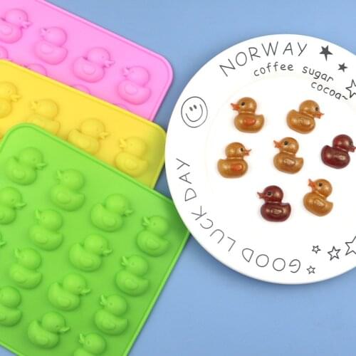 16-Piece Silicone Yellow Duck Chocolate Mold Ice Grid Mold Xg077