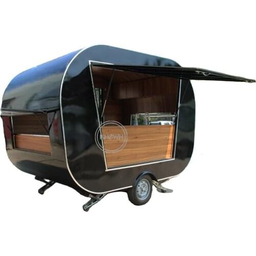 Black Unique Mobile Food Cart Fried Chicken Trailer Hot Dogs Vending Kiosk Food Trucks For Sale