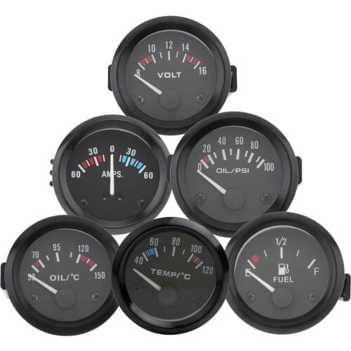 Universal 2 Inch 52mm Car Ammeter Voltmeter 60-0-60 AMP Gauge Volt Meter for Boat Truck ATV AMP Meter Measure for Cars