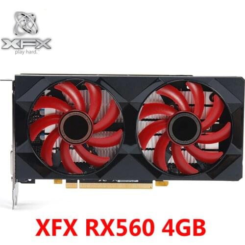 100% XFX Video Card RX 560 4GB 128Bit GDDR5 Graphics Cards for AMD RX 500 rx 560d RX560 4G DisplayPort HDMI DVI 7000MHz Used