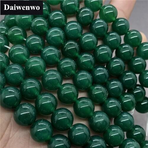Green Agate Beads 4-12mm Round Natural Loose Stone Bead Diy for Bracelet Jewelry