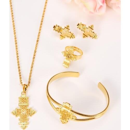 Bangrui Trendy Ethiopian/ Eritrea/Habesha Jewelry Cross Sets for African Women Traditional Holiday Party