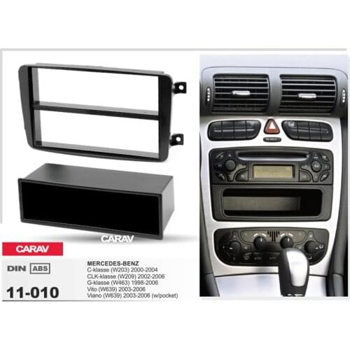 1 Din Radio Fascia for MERCEDES-BENZ C-klasse (W203) CLK-klasse (W209) G-klasse (W463) DVD Stereo Panel Dash Mount CARAV 11-010