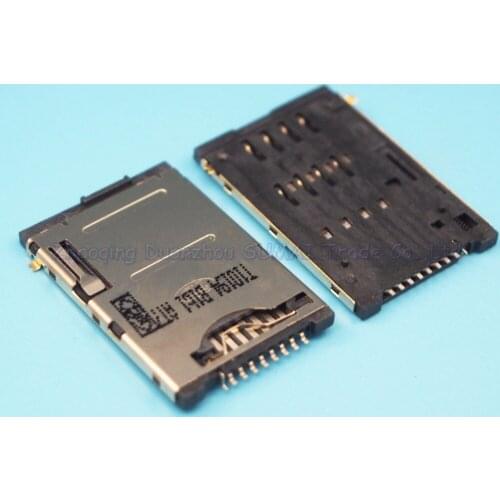 10pcs/lot Self-push 9P SIM card holder 8 + 1P with switch SIM card slot Self-propelled mobile phone holder