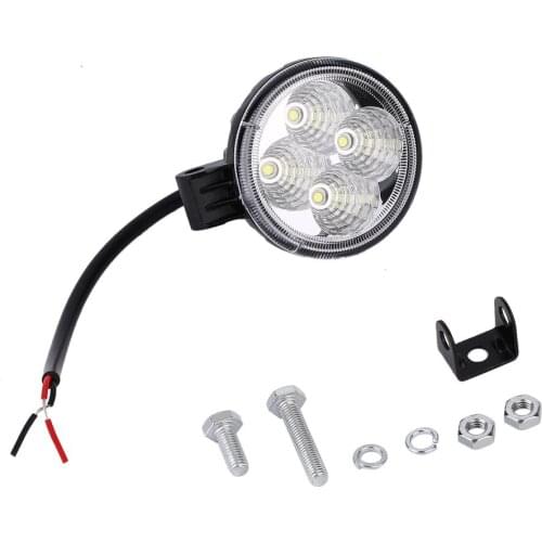 12W Round 4 LED Car Light Waterproof Spotlight/Floodlight 60 Degrees Work Light Driving Fog Lamp High Brightness