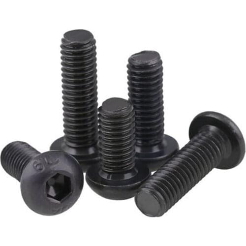20pcs M4 10.9 level Semicircular head Hexagon socket head screw Mushroom pan head Round cup bolt 20mm-50mm Length Allen