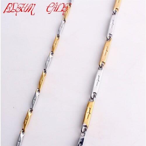 2/3MM 316L Stainless Steel Cross Chain Necklace Men Women Jewelry wholesale Chain 22inch