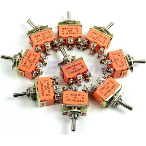 26542 Push Button Switches 5.5 X 3 X 2cm/2.16"x1.18"x0.78" 2x 6-Pin Toggle DPDT ON-OFF-ON Switch 15A 250V Mini Switches