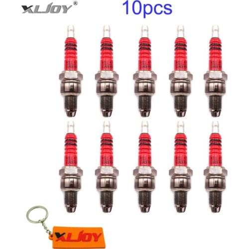 10x Performance 3 Electrode 3 Pole Ignition Spark Plug A7TC For 50cc 70cc 90cc 110cc 125cc Pit Dirt Bike ATV Quad Moped Scooter