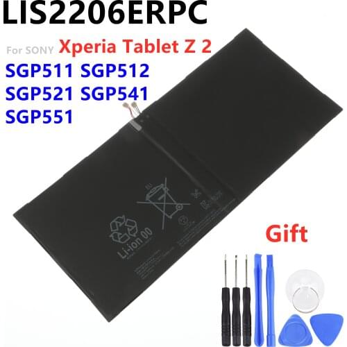 LIS2206ERPC Xperia Tablet Z2 Z 2 Tablet Battery For SONY SGP541CN SGP511 SGP512 SGP521 SGP541 SGP551 Tablet + Free Tools