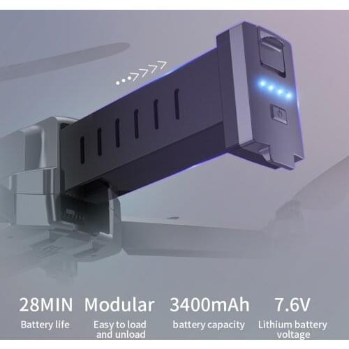 SG908 4K Drone Accessories Battery 3400mAh 7.6V For RC Quadcopter Drone Battery 28mins Flight