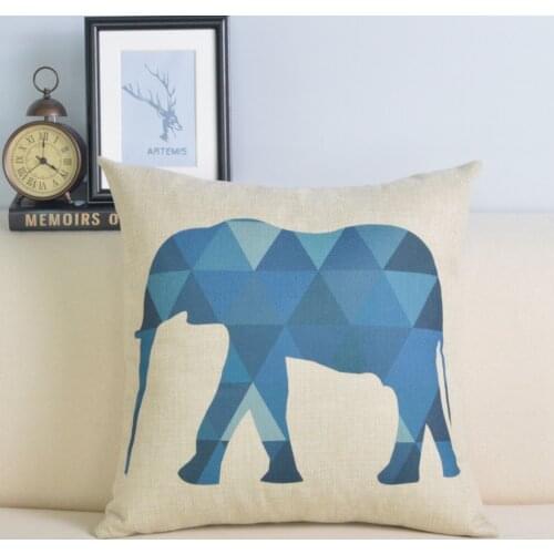 Elephant Animal Pillow Case 45*45 Geometric Throw Pillows Decor Home Sofa Decorative Cushions Livingroom Decoration Pillowcase