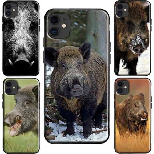 Animal Wild Boar Case For iPhone 11 Pro Max XS X XR 6S 7 8 Plus SE 2020 For iPhone 12 Pro Max mini Coque