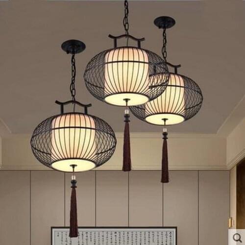 Black retro pendant lights bar for home lighting modern vintage cage lights wire lamp Industrial cage Birds Golden pendant lamps