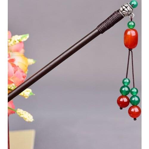 Chinese Style Vintage Wood Hairpin For Women Antique Hair Stick For Girl Hair Clip Costume Chinese Hair Accessories Gift