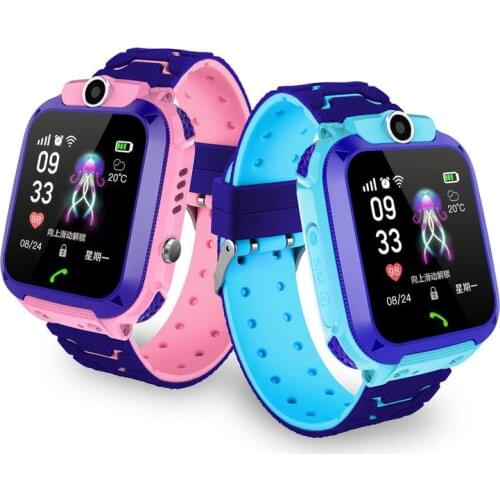 Childrens phone watch primary school student waterproof positioning watch men and women smart watch touch screen electronic gif