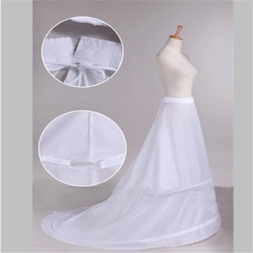 Hot Arrival Sale White Two Hoops Satin Bridal Dress Petticoat Train Wedding Dress Petticoat Crinoline Wedding Accessories