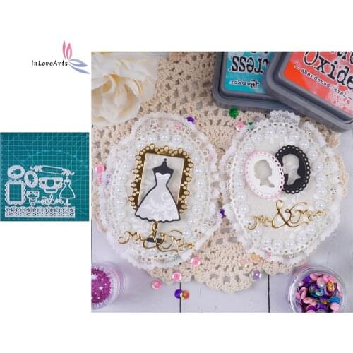 InLoveArts Wedding Bride And Groom Metal Cutting Dies Scrapbooking Love Words Die Cuts For Card Making Embossing Stencils Crafts