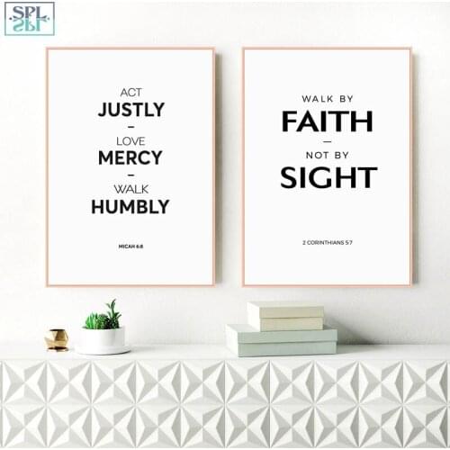 Love, Mercy Bible Quote Art Canvas Print Painting Christian Scripture calligraphy Posters Zen Wall Art Picture for Living Room