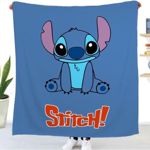 New Disney Cartoon Stitch Air Conditioner Quilt Lilo & Stitch Flannel Soft Throw Blanket on Bed Sofa for Baby Kids Birthday Gift