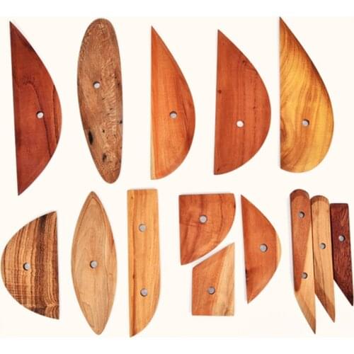 Pottery tools wooden scraper knife set craft diy ceramic handmade trimming drawing and repairing Sculpting clay sculpture tools