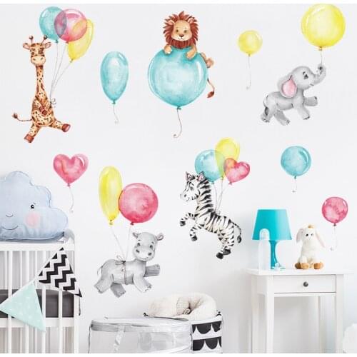Animal balloon wall stickers, childrens room, living room and bedroom wall landscaping decoration, cartoon wallpaper stickers
