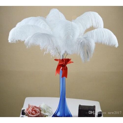 New Ostrich Feathers Plume Centerpiece for Wedding Party Table Decoration natural white Ostrich Feathers (Many Sizes for You To