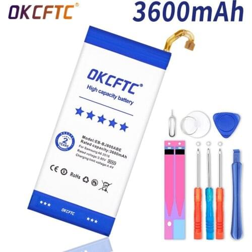 OKCFTC 3600mAh EB-BJ800ABE For Samsung Galaxy A6 (2018) SM-A600 A600F For Galaxy J6 J600F High Quality Batteria
