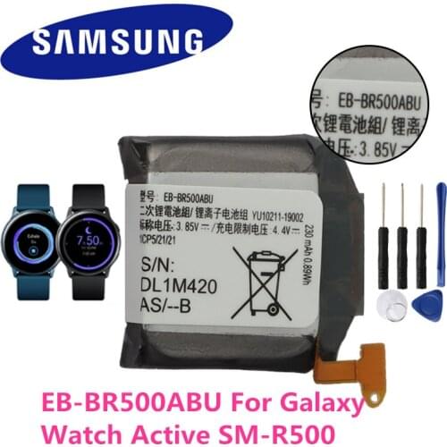 Original Replacement Battery EB-BR500ABU For Samsung Galaxy Watch Active SM-R500 Genuine Battery 236mAh