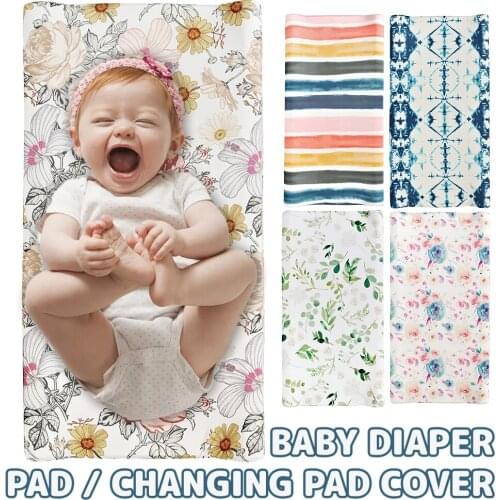 Baby Diaper Changing Pad Cover Nursery Baby Table Sheet Changing Cover Floral Print Fitted Crib Sheet Infant Bed Nursery