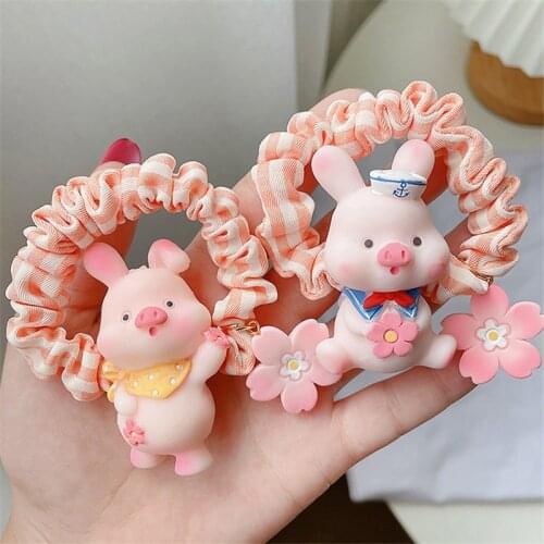 Colorful Cartoon Flower Elastic Hair Band korea Hair Accessories For Girls Handmade Cartoon Hair Tie Head Band Rubber Band