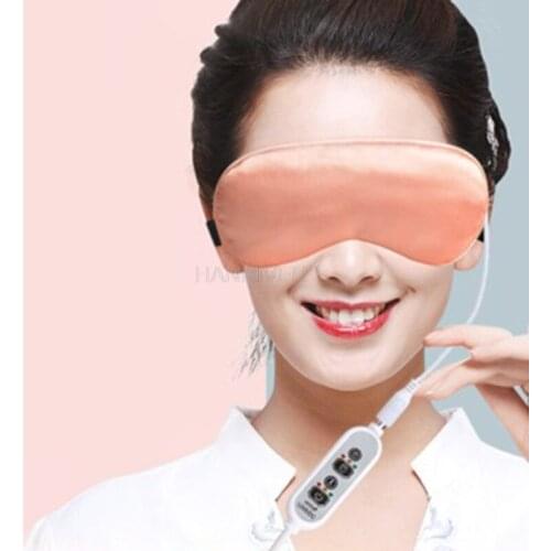Silk electric heating blindfold usb moxa hot compress shading tsao hot eye mask to sleep sleep patch