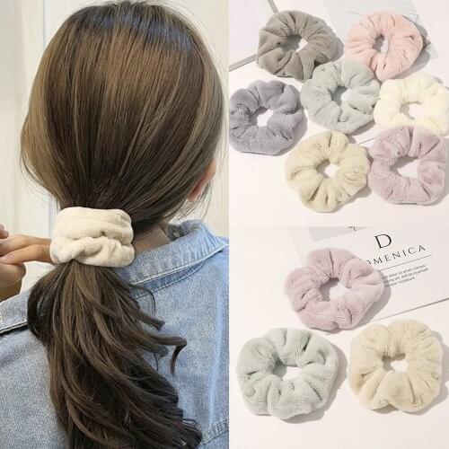 Velvet Soft Colorful Hairband Hair Ties Ponytail Holder Headwear Simple Hairband Elastic Hair Bands Pearl Hairpin Accessories