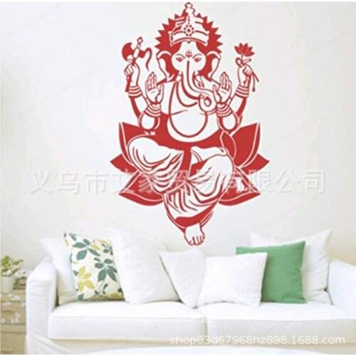 YOYOYU Wall Sticker Vinyl Hindu God Elephant Decal Stencil Art Gift For Living Room Waterproof Removable Art Wall MuralHL159