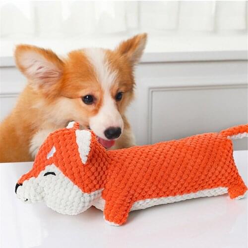 Fun Pet Toy Animals Shape Corduroy Chew Toy For Dogs Puppy Squeaker Squeaky Plush Molar Dogs Toy Pets Training Dog Accessories