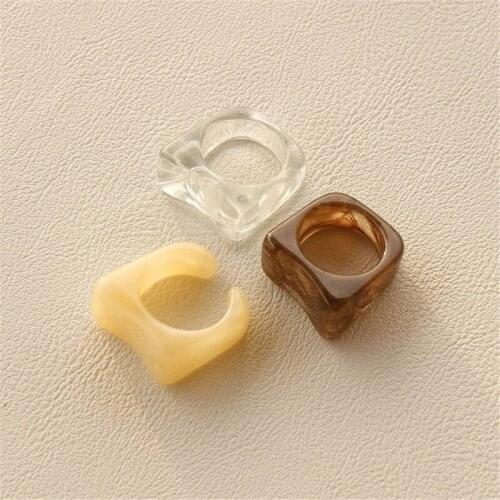 Acetic acid resin temperament transparent ring irregular womens lovely jewelry personality fashion accessories