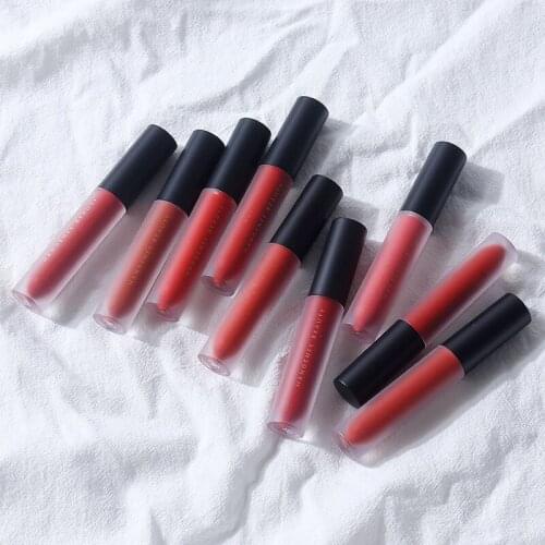 1 Pc Velvet Matte Lip Glaze 9 Colors Waterproof Long-Lasting Not Easy To Fade Lip Mud Lipstick Makeup Cosmetic TSLM1