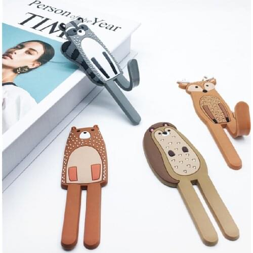 1PC Cute Animals Magnetic Hooks Removable Decorative Fridge Sticker Refrigerator Message Magnet Coat Hanger Key Holder(Owl)
