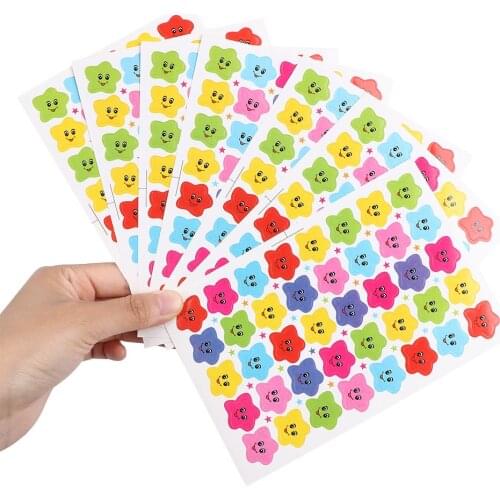 10pcs 400 Smile Stars Decal School Children Kids Teacher Label Reward Cute Sticker for DIY Scrapbook Decor School Stationery Set
