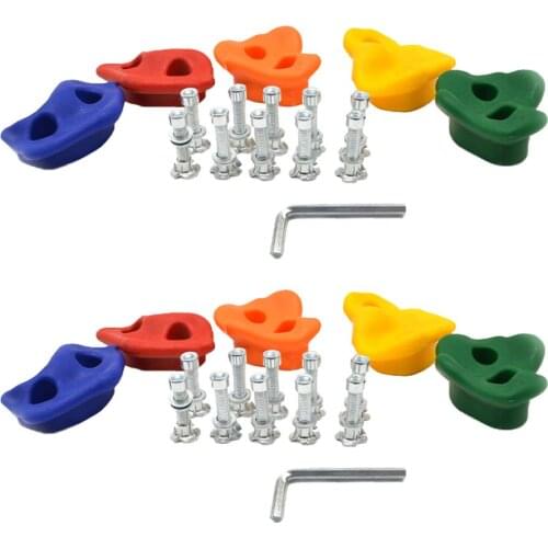 10pcs Climbing Wall Stones Set Climbing Hand Feet Holds Grip Climbing Rock Outdoor Climbing Game Fun Play Toy for Children Kids