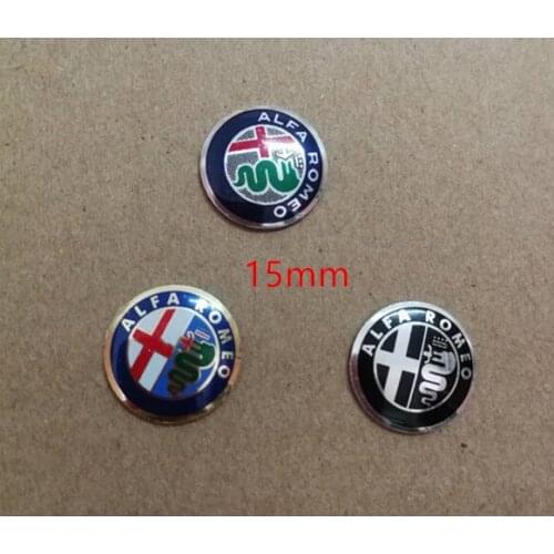10X 15mm Gold Green Black ALFA ROMEO Car Logo Key Fob Emblem Badge Sticker for Mito 147 156 159 166 Giulietta Spider GT Brera